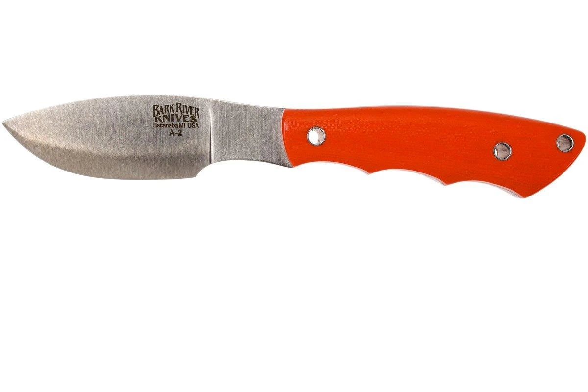 Bark River Mini Canadian A2, Blaze Orange G10, Hollow pins, funda negra Bark River Mini Canadian A2, Blaze Orange G10, Hollow Pins, Funda Negra -Mejor Cuchillos Tienda BRK03 133O10 HP 01 bark river brk03 133o10 hp 01