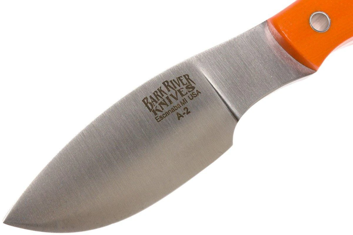 Bark River Mini Canadian A2, Blaze Orange G10, Hollow pins, funda negra Bark River Mini Canadian A2, Blaze Orange G10, Hollow Pins, Funda Negra -Mejor Cuchillos Tienda BRK03 133O10 HP 03 bark river brk03 133o10 hp 03
