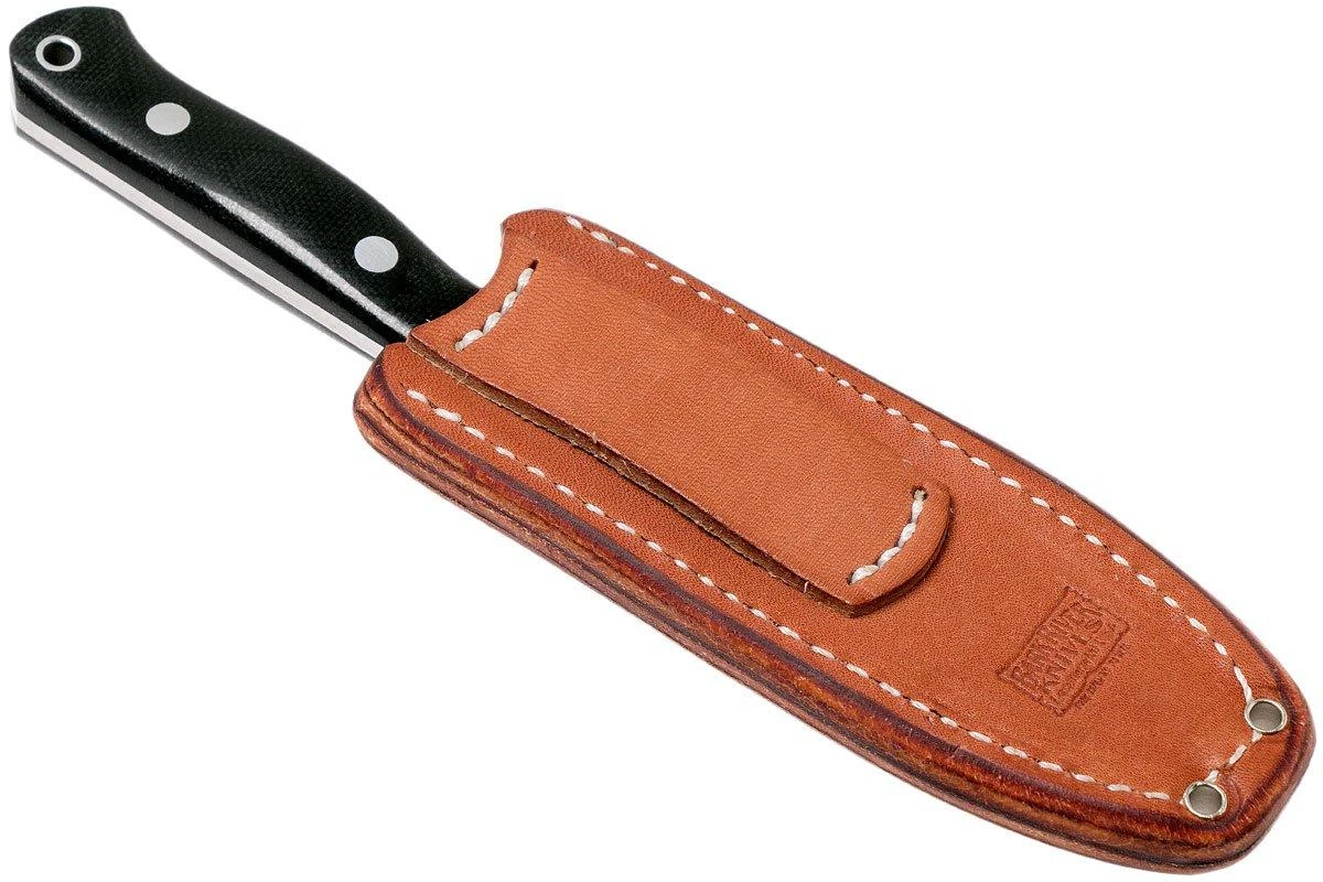 Bark River Bravo Necker II CPM 154CM, Black Canvas micarta, funda marrón Bark River Bravo Necker II CPM 154CM, Black Canvas Micarta, Funda Marrón -Mejor Cuchillos Tienda BRK07 002BRKC 08 bark river brk07 002brkc 08