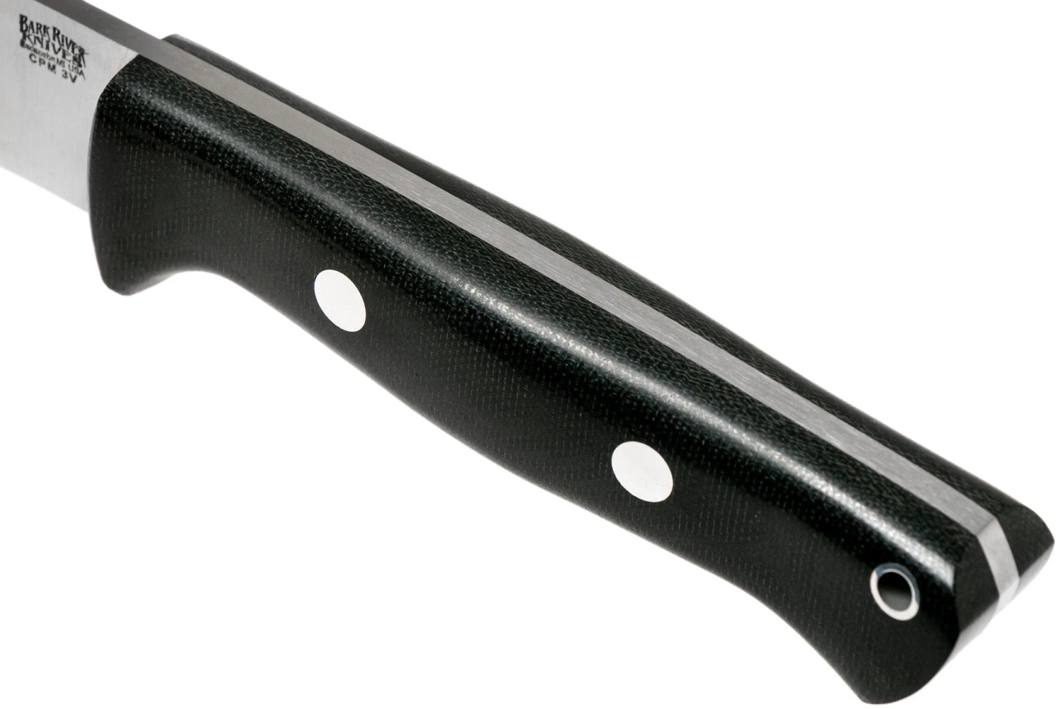 Bark River Bravo 1 LT Hunter CPM 3V, Black Canvas micarta, funda marrón Bark River Bravo 1 LT Hunter CPM 3V, Black Canvas Micarta, Funda Marrón -Mejor Cuchillos Tienda BRK07 121BRKC 05 bark river knives scaled