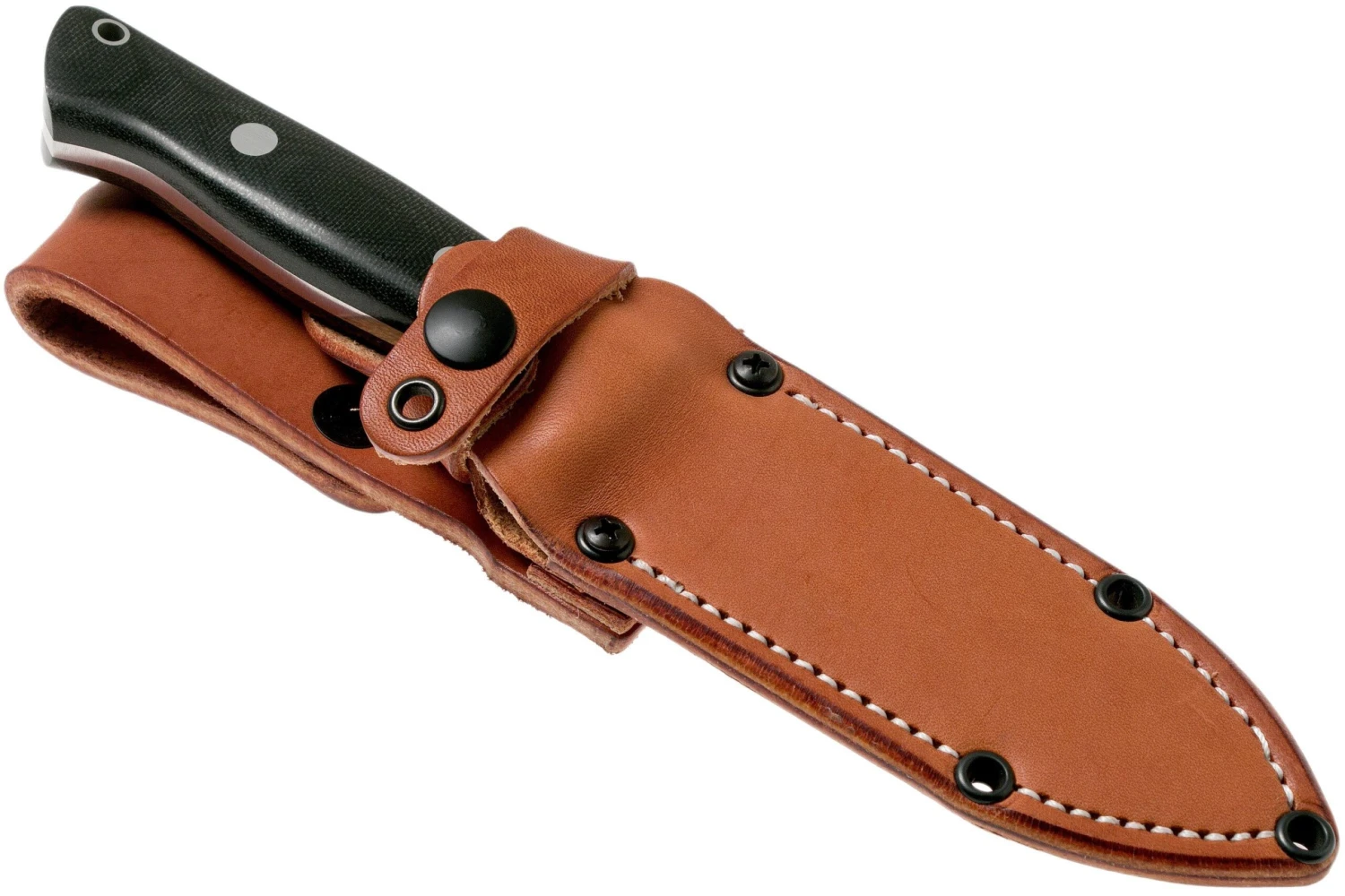 Bark River Bravo 1 LT Hunter CPM 3V, Black Canvas micarta, funda marrón Bark River Bravo 1 LT Hunter CPM 3V, Black Canvas Micarta, Funda Marrón -Mejor Cuchillos Tienda BRK07 121BRKC 07 bark river knives scaled