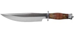 Bark River Highwayman III A2 Stacked Leather, Black Gold Maple Bowie Cuchillo