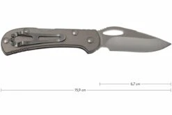 Buck 726 Mini Spitfire 0726GYS-B Plain Edge, Gris