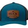 Buck Logo Leather Patch Cap 89159, Blue/Black, Gorra