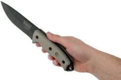 ESEE Model 5 Tactical Gunsmoke, Desert Tan Handle 5P-TG Con Funda Kydex + Clip De Cinturón -Mejor Cuchillos Tienda EE ESEE 5P TG 06 esee knives