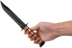 KA-BAR U.S. Army Knife 1219 Cuchillo Fijo, Parcialmente Dentado Con Funda De Cuero -Mejor Cuchillos Tienda KA1219 06 ka bar