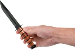 KA-BAR Short USMC 1252 Cuchillo Fijo, Parcialmente Dentado, Funda De Cuero -Mejor Cuchillos Tienda KA1252 06 ka bar