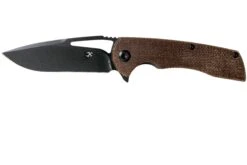 Kansept Kryo T1001B1 Black D2, Brown Micarta Navaja, Kim Ning Design