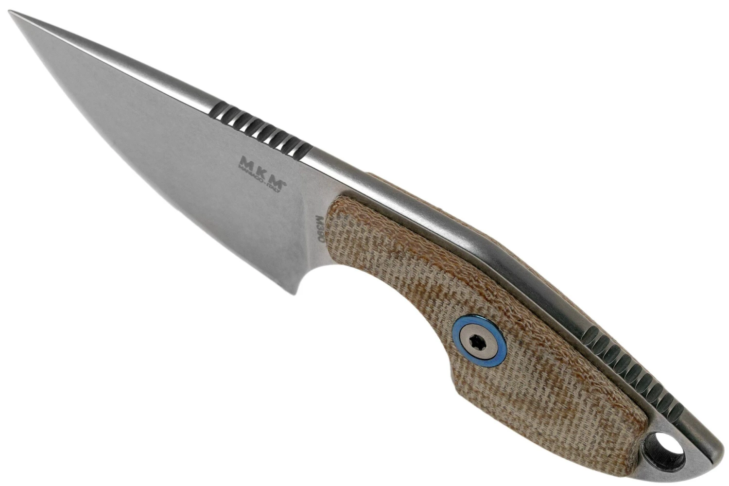 MKM Mikro 1 Drop, Stonewashed Natural Canvas Micarta cuchillo de cuello, Jesper Voxnaes design MKM Mikro 1 Drop, Stonewashed Natural Canvas Micarta Cuchillo De Cuello, Jesper Voxnaes Design -Mejor Cuchillos Tienda MMK MR01 NC 04 mkm knives scaled