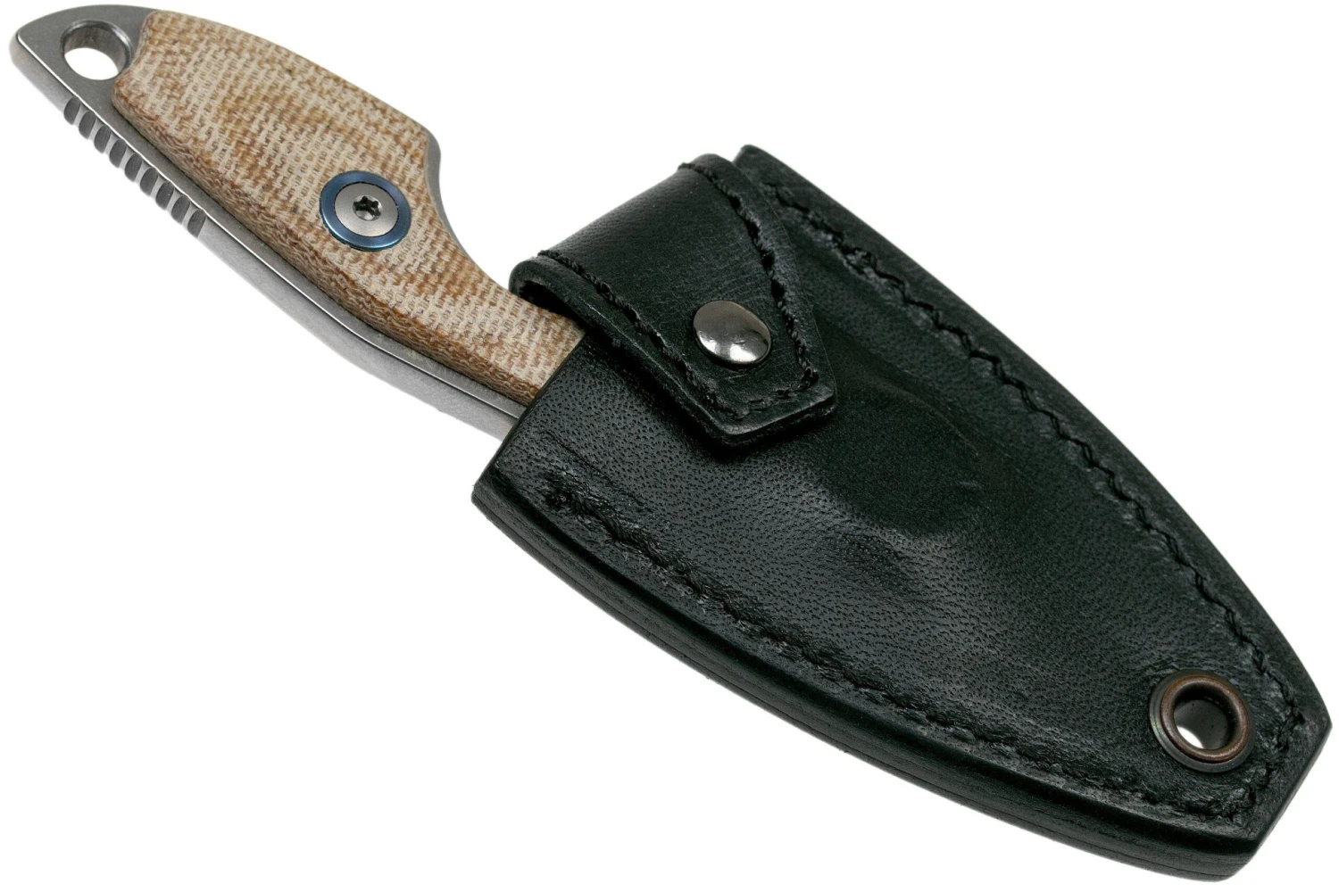 MKM Mikro 1 Drop, Stonewashed Natural Canvas Micarta cuchillo de cuello, Jesper Voxnaes design MKM Mikro 1 Drop, Stonewashed Natural Canvas Micarta Cuchillo De Cuello, Jesper Voxnaes Design -Mejor Cuchillos Tienda MMK MR01 NC 06 mkm knives scaled