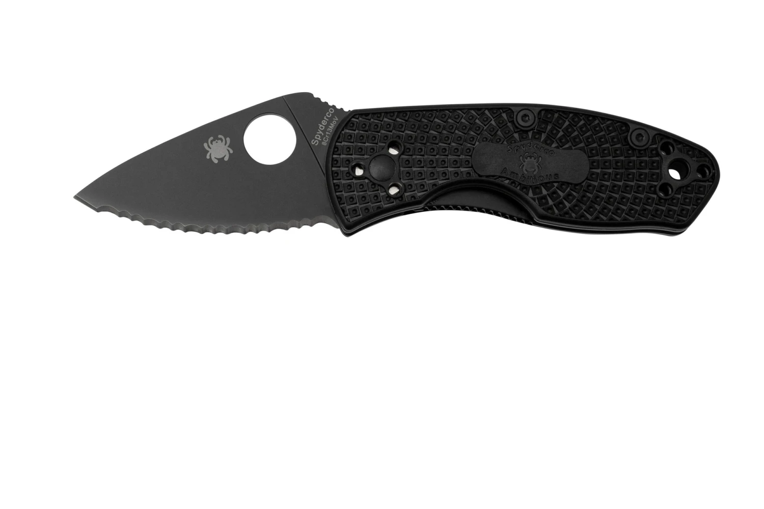 Spyderco Ambitious Lightweight Black C148SBBK navaja dentada Spyderco Ambitious Lightweight Black C148SBBK Navaja Dentada -Mejor Cuchillos Tienda SPC148SBBK 01 spyderco scaled