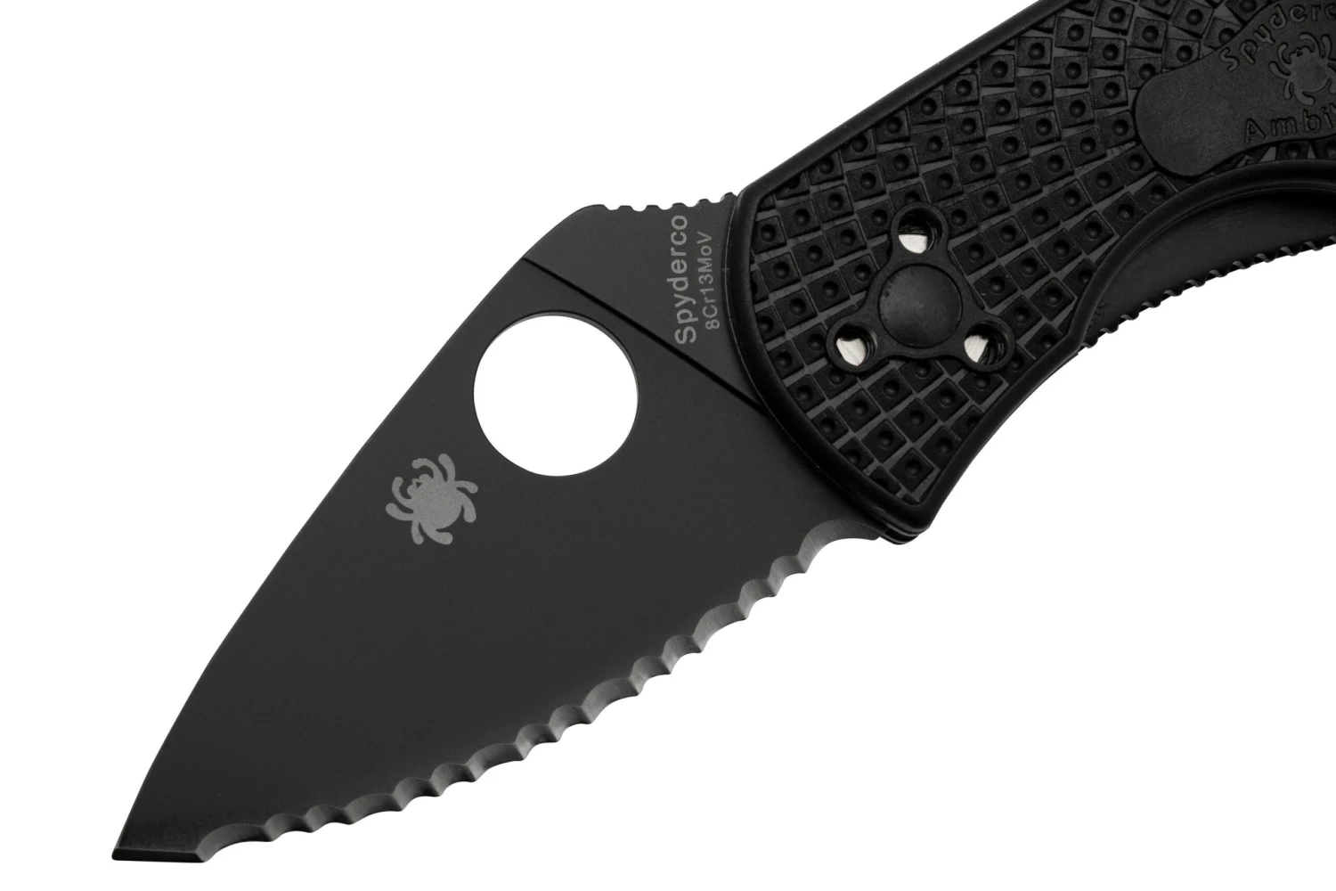 Spyderco Ambitious Lightweight Black C148SBBK navaja dentada Spyderco Ambitious Lightweight Black C148SBBK Navaja Dentada -Mejor Cuchillos Tienda SPC148SBBK 03 spyderco scaled