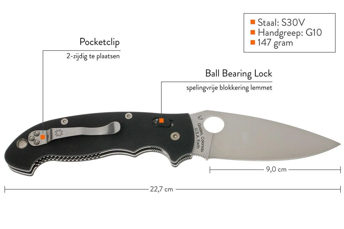 Spyderco C95GP2 Manix 2 XL Spyderco C95GP2 Manix 2 XL -Mejor Cuchillos Tienda SPC95GP2 01 spyderco manix 2 spc95g2 d1