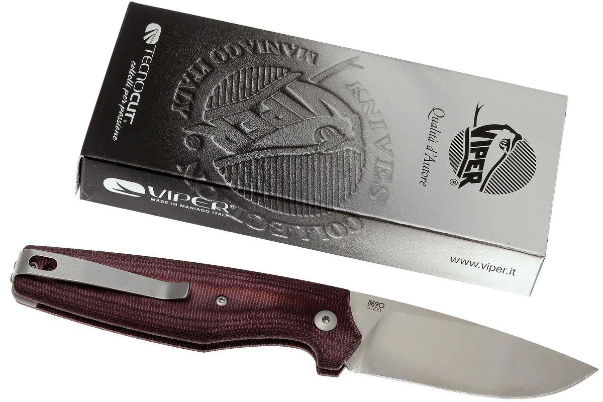 Viper Dan 1 5928CBR Burgundy Micarta N690, drop-point Viper Dan 1 5928CBR Burgundy Micarta N690, Drop-point -Mejor Cuchillos Tienda VPV5928CBR 09 viper dan 1 vpv5928cbr 09