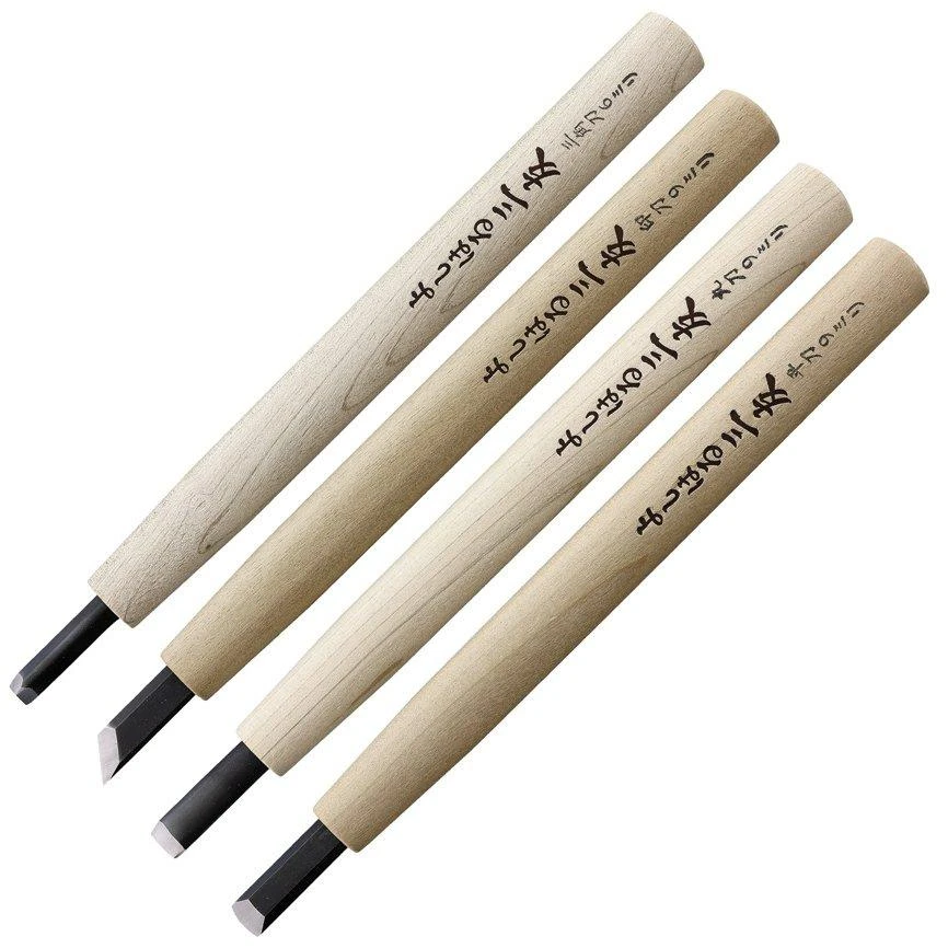 Yoshiharu Y-4 Mitomoto Cuchillos japoneses para tallar madera, juego de 4 Yoshiharu Y-4 Mitomoto Cuchillos Japoneses Para Tallar Madera, Juego De 4 -Mejor Cuchillos Tienda YSH 011 01 yoshiharu